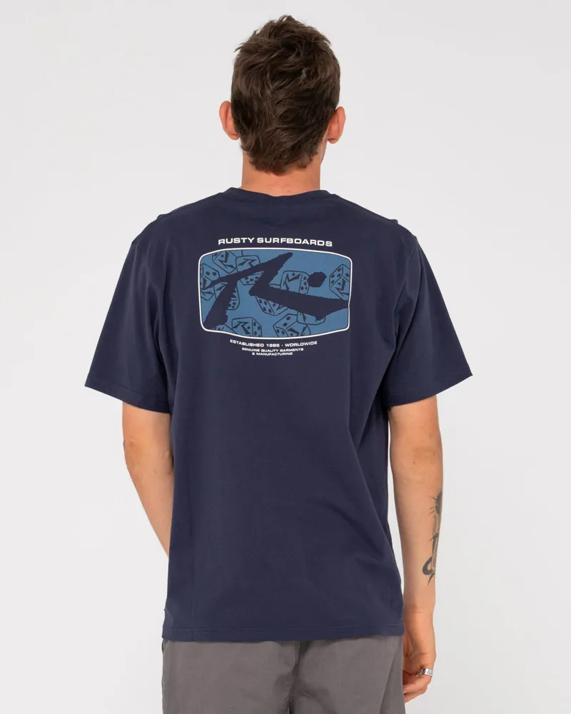 Rusty Advocate Short Sleeve Tee China Blue-1
