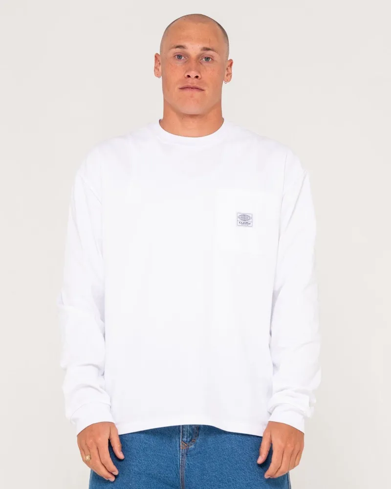 Rusty Steezey Long Sleeve Heavy Tee - White