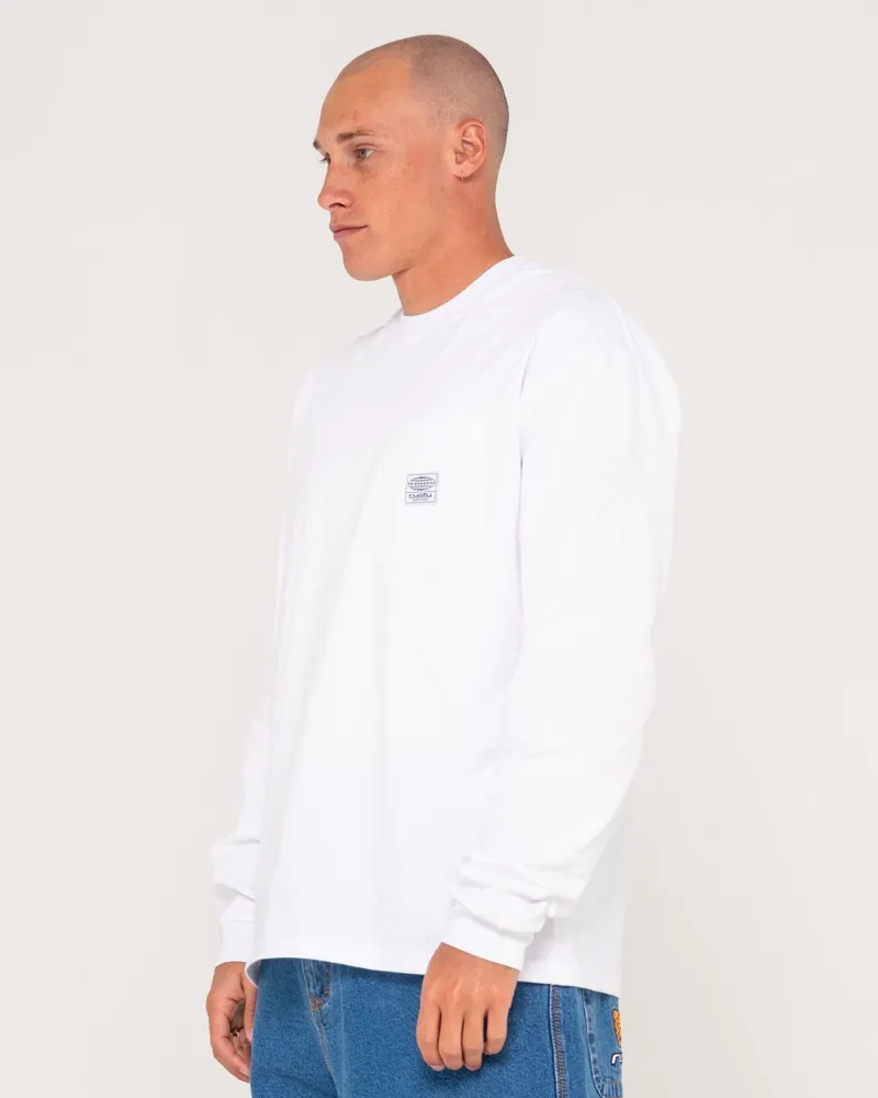Rusty Steezey Long Sleeve Heavy Tee - White-2