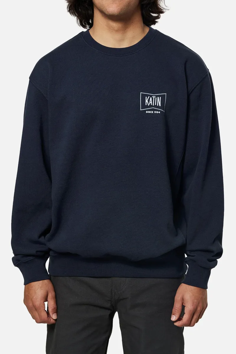 Katin Grubby Crew Polar Navy - Mens Blue Sweatshirt-1
