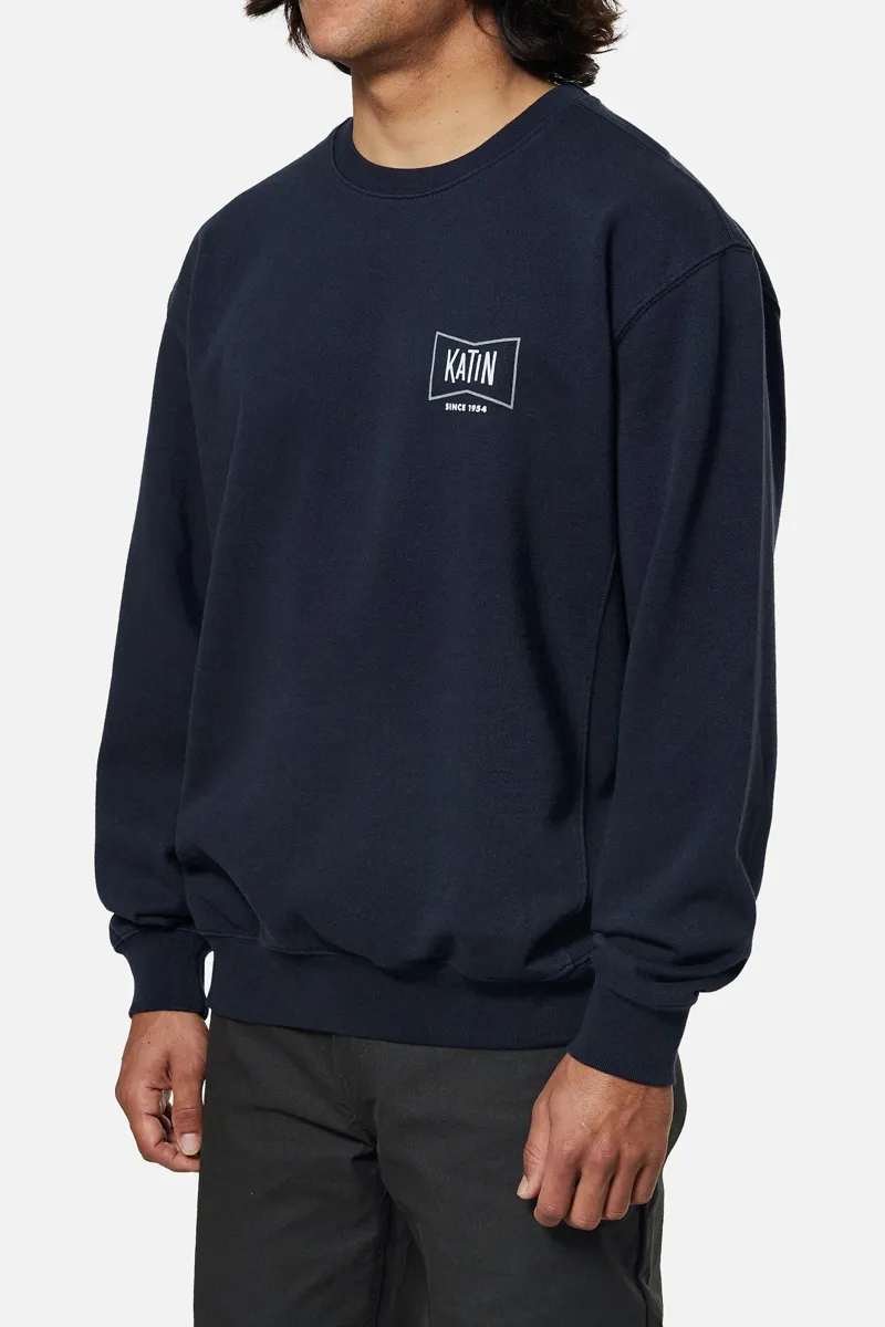 Katin Grubby Crew Polar Navy - Mens Blue Sweatshirt-2