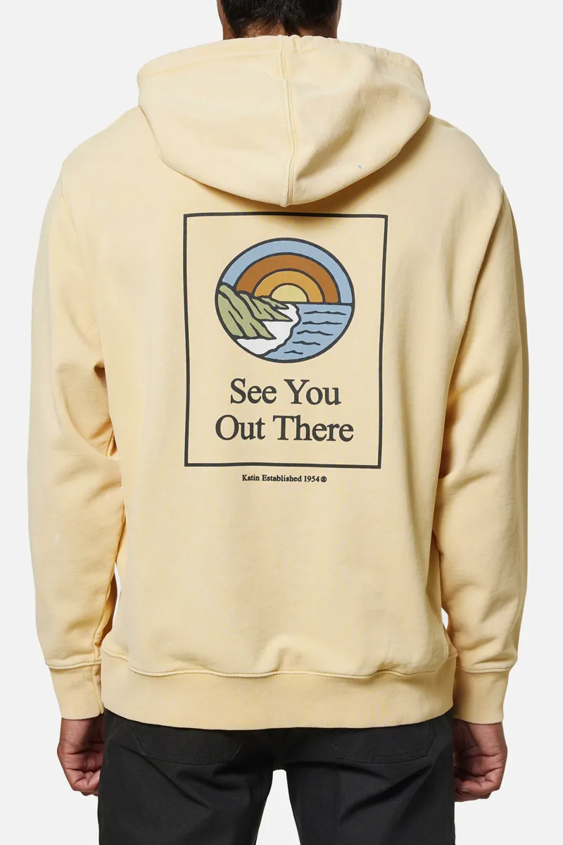 Katin Coastal Hoodie Sun Yellow Sand Wash - Mens Hooded Jumper