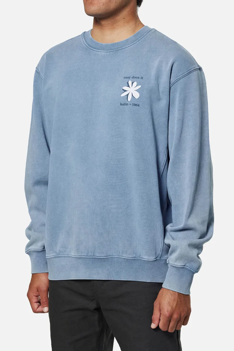 Katin Flow Crew Bay Blue Sand Wash - Mens Sweatshirt