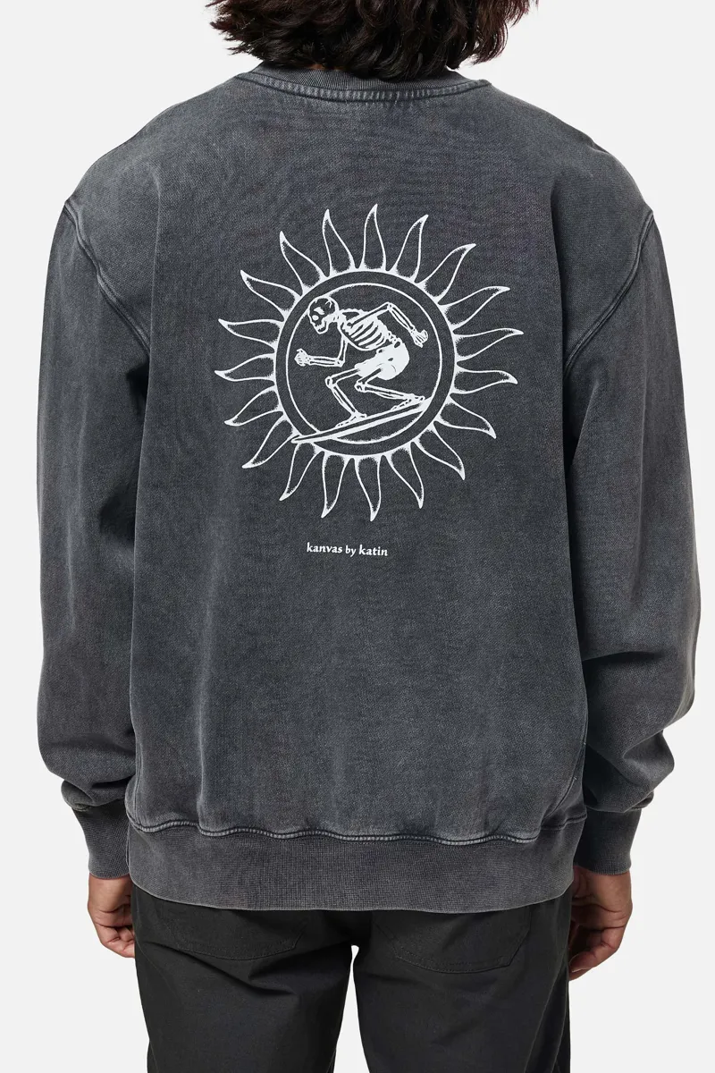 Katin Scortch Crew Black Sand Wash - Mens Sweatshirt