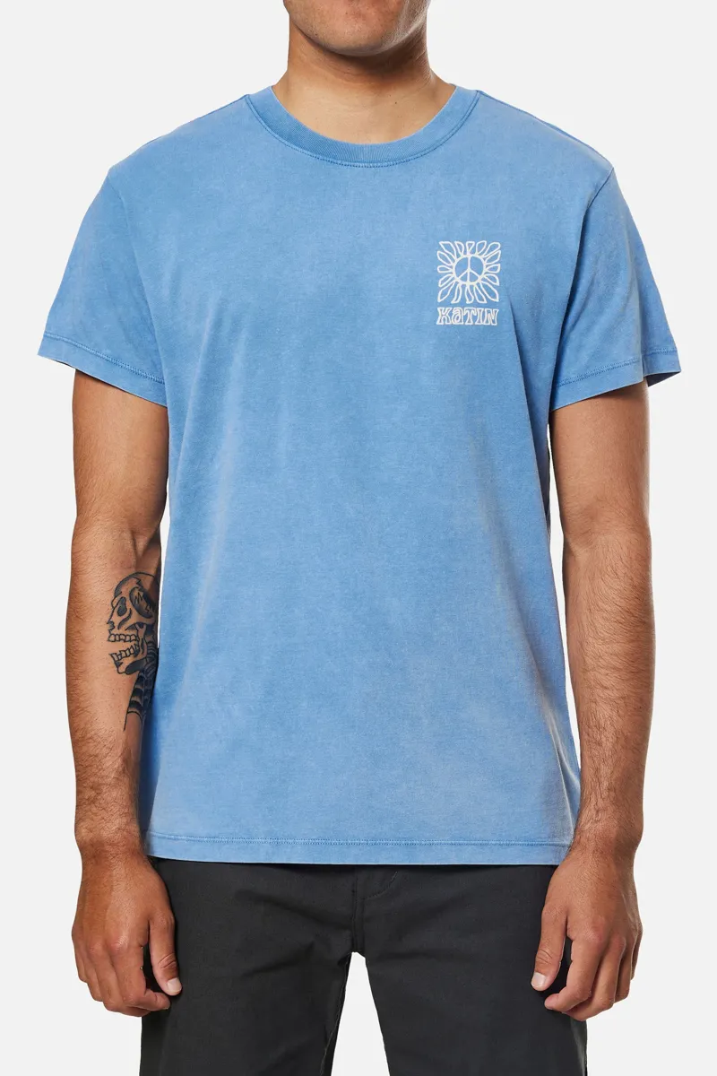 Katin Communal Tee Bay Blue Sand Wash - Mens Short Sleeve T-Shirt-1