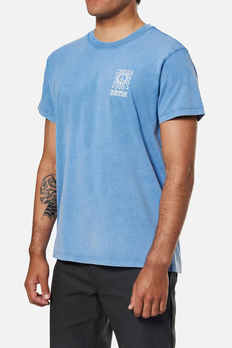 Katin Communal Tee Bay Blue Sand Wash - Mens Short Sleeve T-Shirt-2