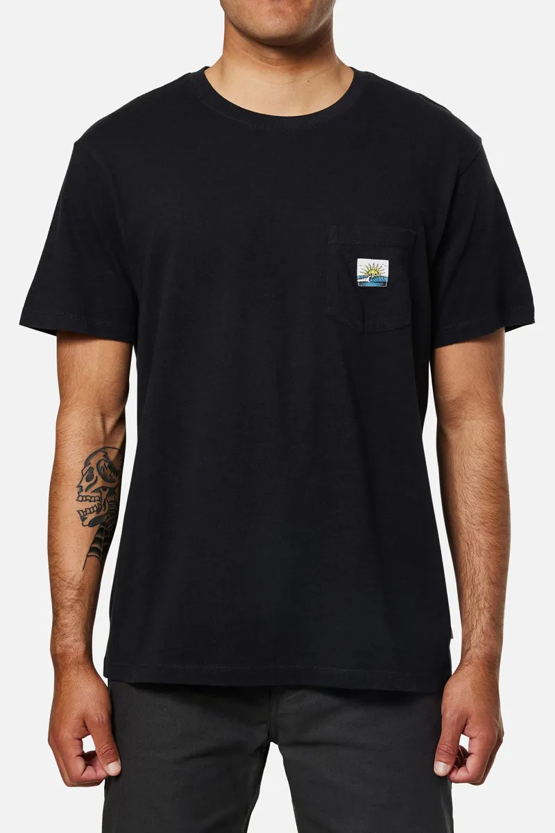 Katin Glance Pocket Tee Black Wash - Mens Short Sleeve T-Shirt