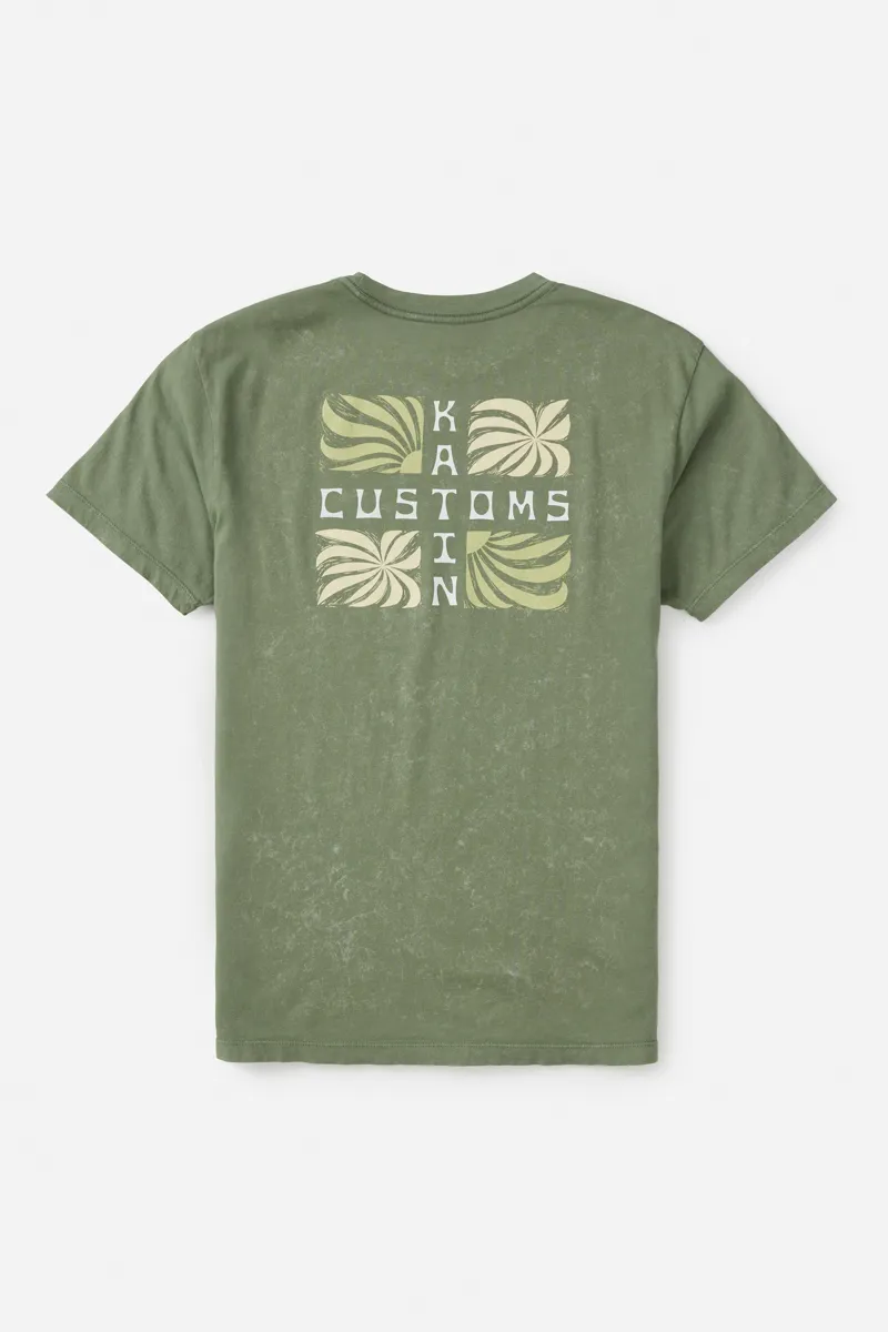 Katin Lino Tee Olive Sand Wash - Mens Green Short Sleeve T-Shirt-3