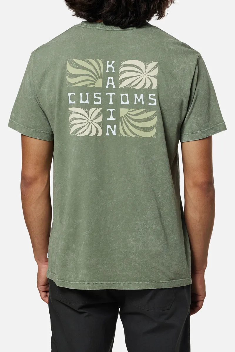 Katin Lino Tee Olive Sand Wash - Mens Green Short Sleeve T-Shirt