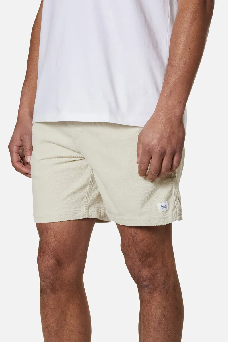 Katin Cord Local Short Silver Birch - Mens White Walk Shorts-1