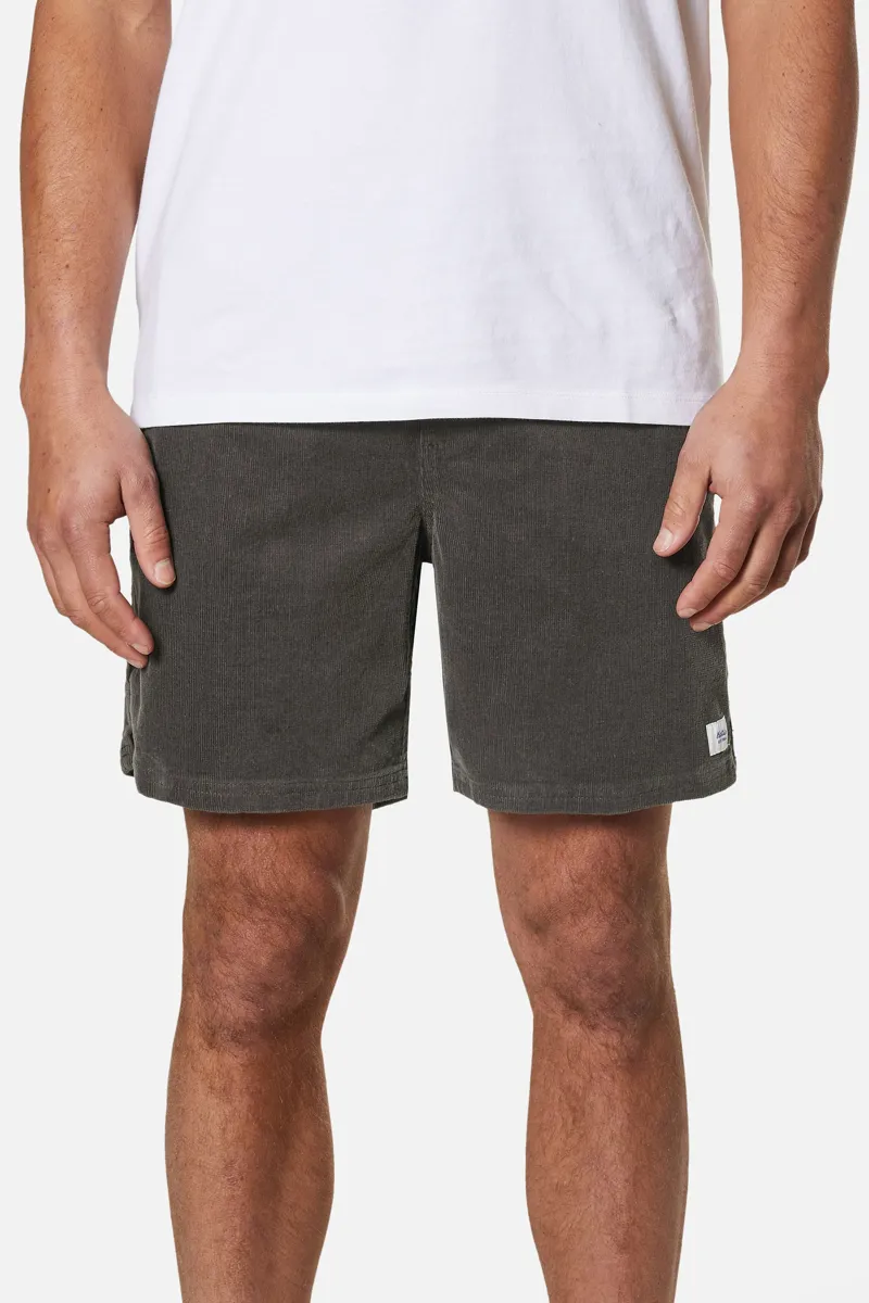 Katin Cord Local Short Black Wash - Mens Corduroy Walk Shorts