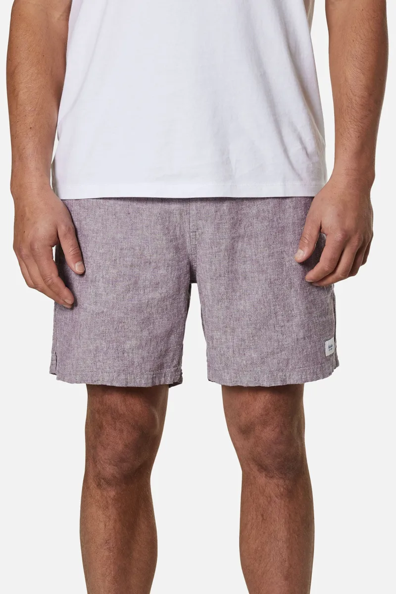 Katin Isaiah Local Short Auralite - Mens Purple Linen Shorts