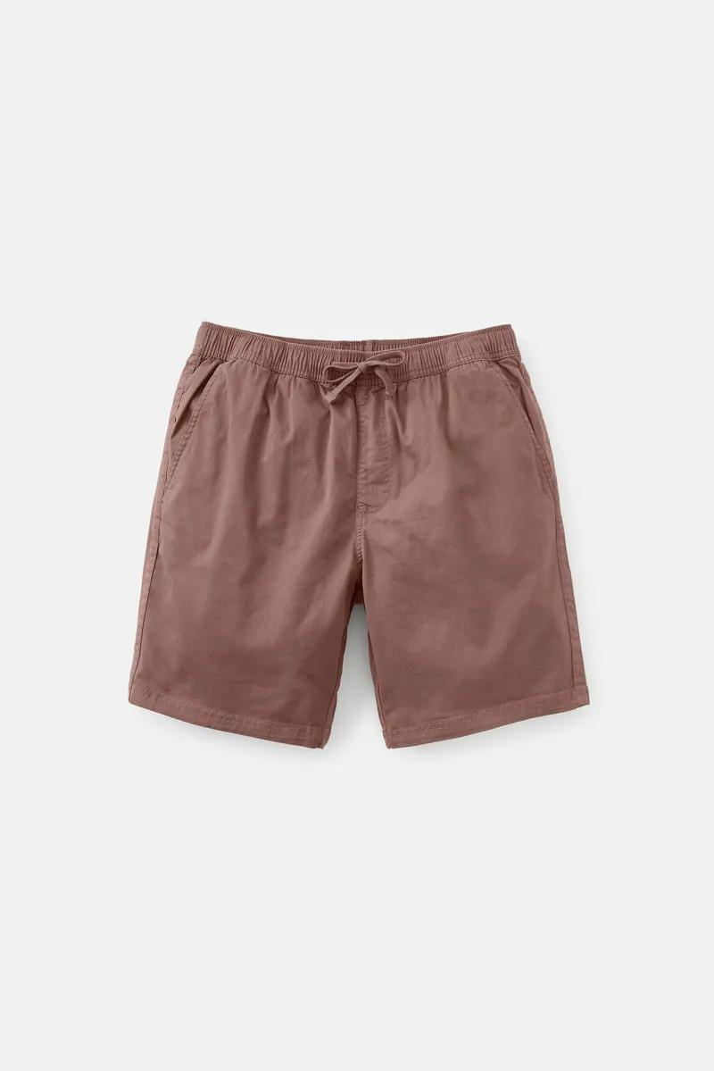 Katin Patio Short Dark Clay - Mens Red Elasticated Cotton Shorts-3