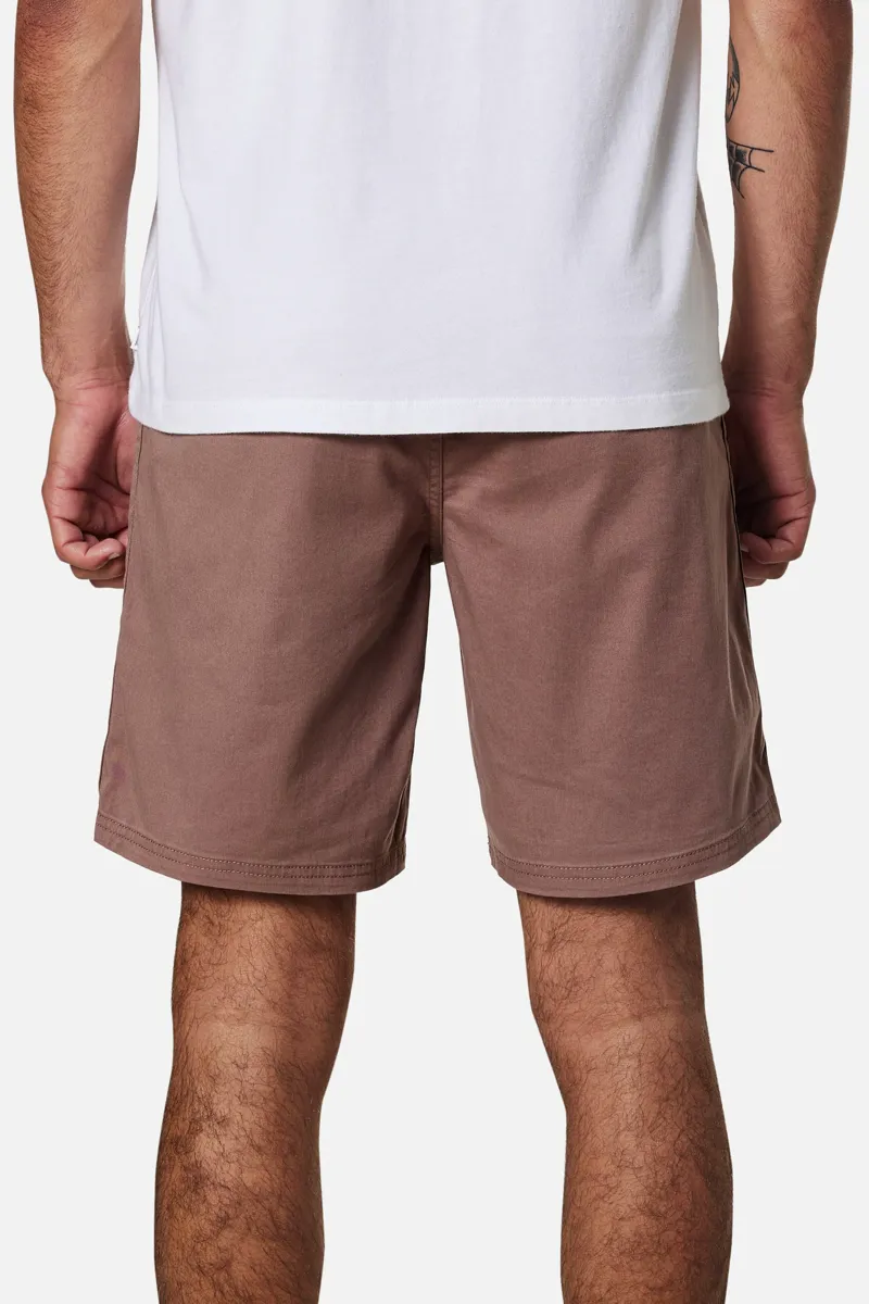 Katin Patio Short Dark Clay - Mens Red Elasticated Cotton Shorts-2