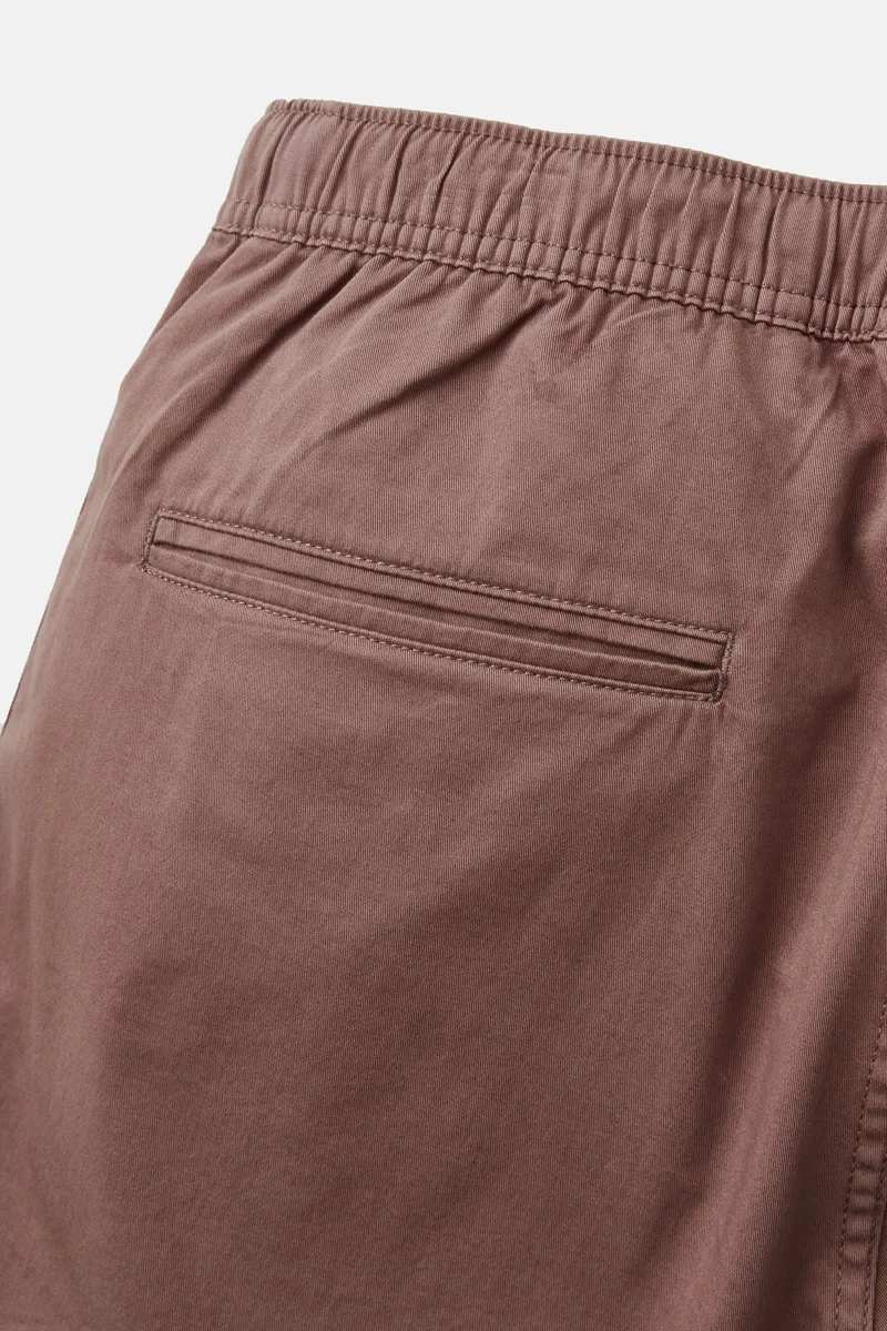 Katin Patio Short Dark Clay - Mens Red Elasticated Cotton Shorts-6