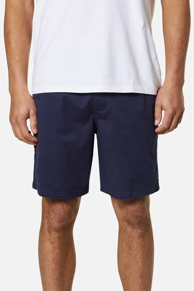 Katin Patio Short Polar Navy - Mens Blue Elasticated Cotton Shorts
