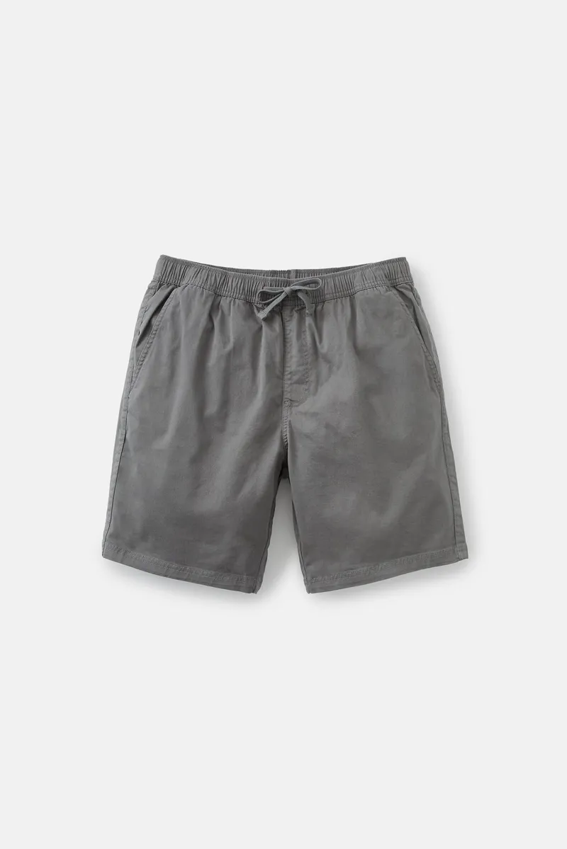 Katin Patio Short Soot - Mens Grey Elasticated Cotton Shorts-3
