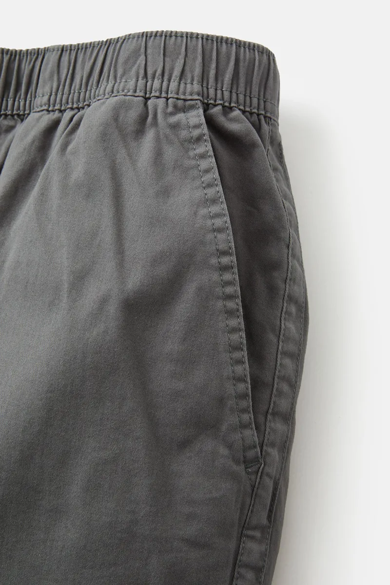 Katin Patio Short Soot - Mens Grey Elasticated Cotton Shorts-5