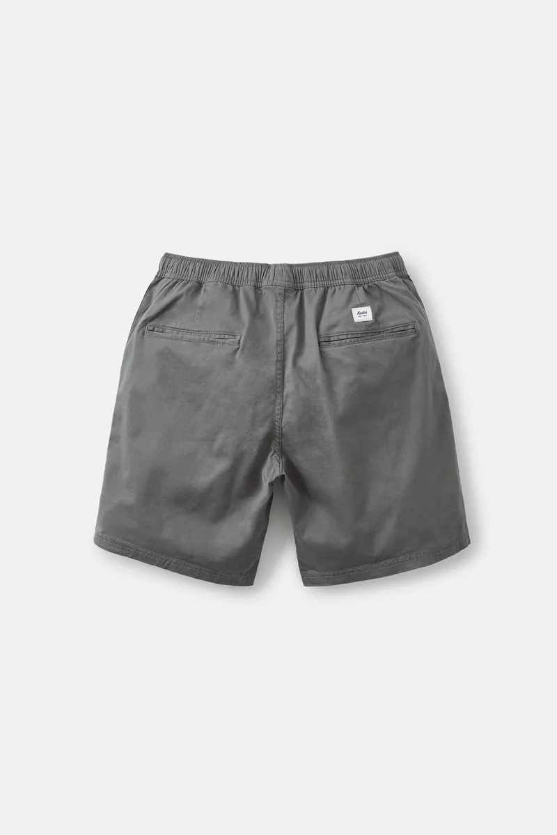 Katin Patio Short Soot - Mens Grey Elasticated Cotton Shorts-4