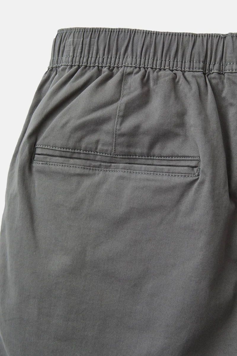 Katin Patio Short Soot - Mens Grey Elasticated Cotton Shorts-6