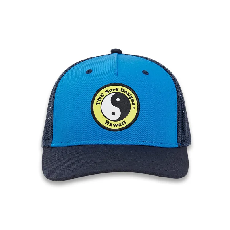 T and C Surf Designs YY Trucker Cap Dark Navy/Yellow Logo - Unisex Hat