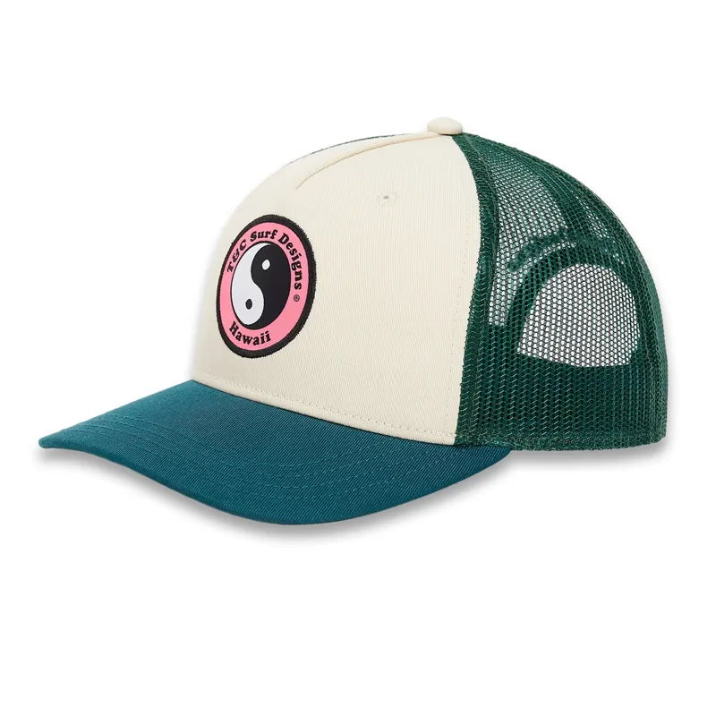T and C Surf Designs YY Trucker Cap Green Sea/Pink Logo - Unisex Hat-1