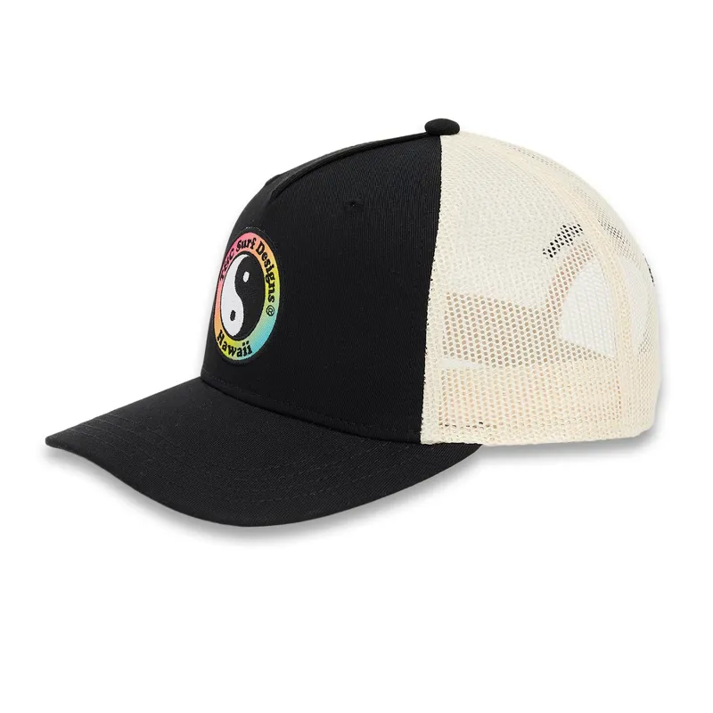 T and C Surf Designs YY Trucker Cap Black/Gradient Logo - Unisex Hat-1