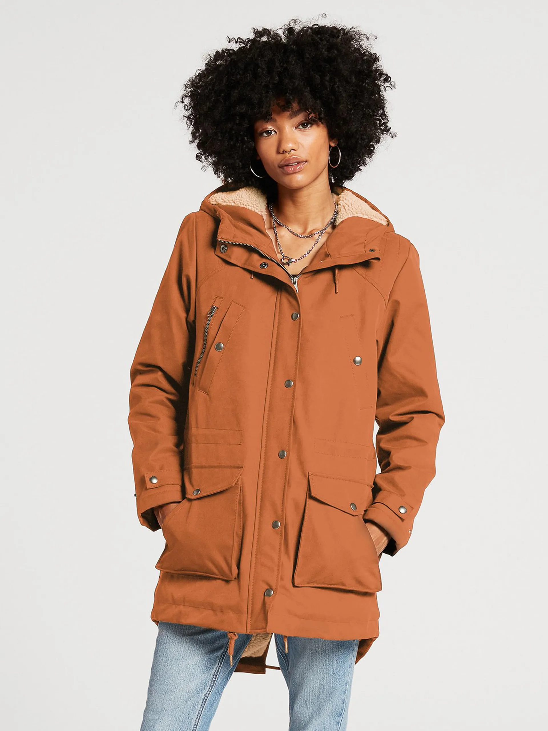 Volcom Walk On By 5K Parka In Mocha