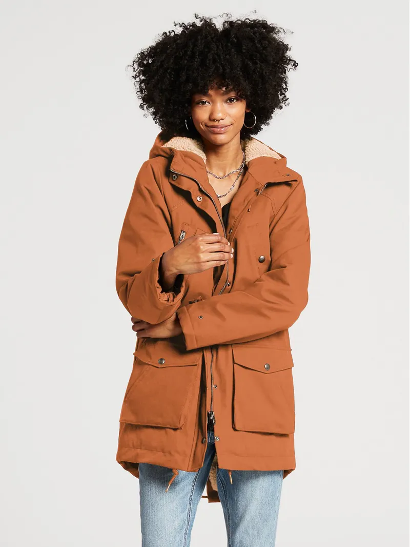 Volcom Walk On By 5K Parka In Mocha-1