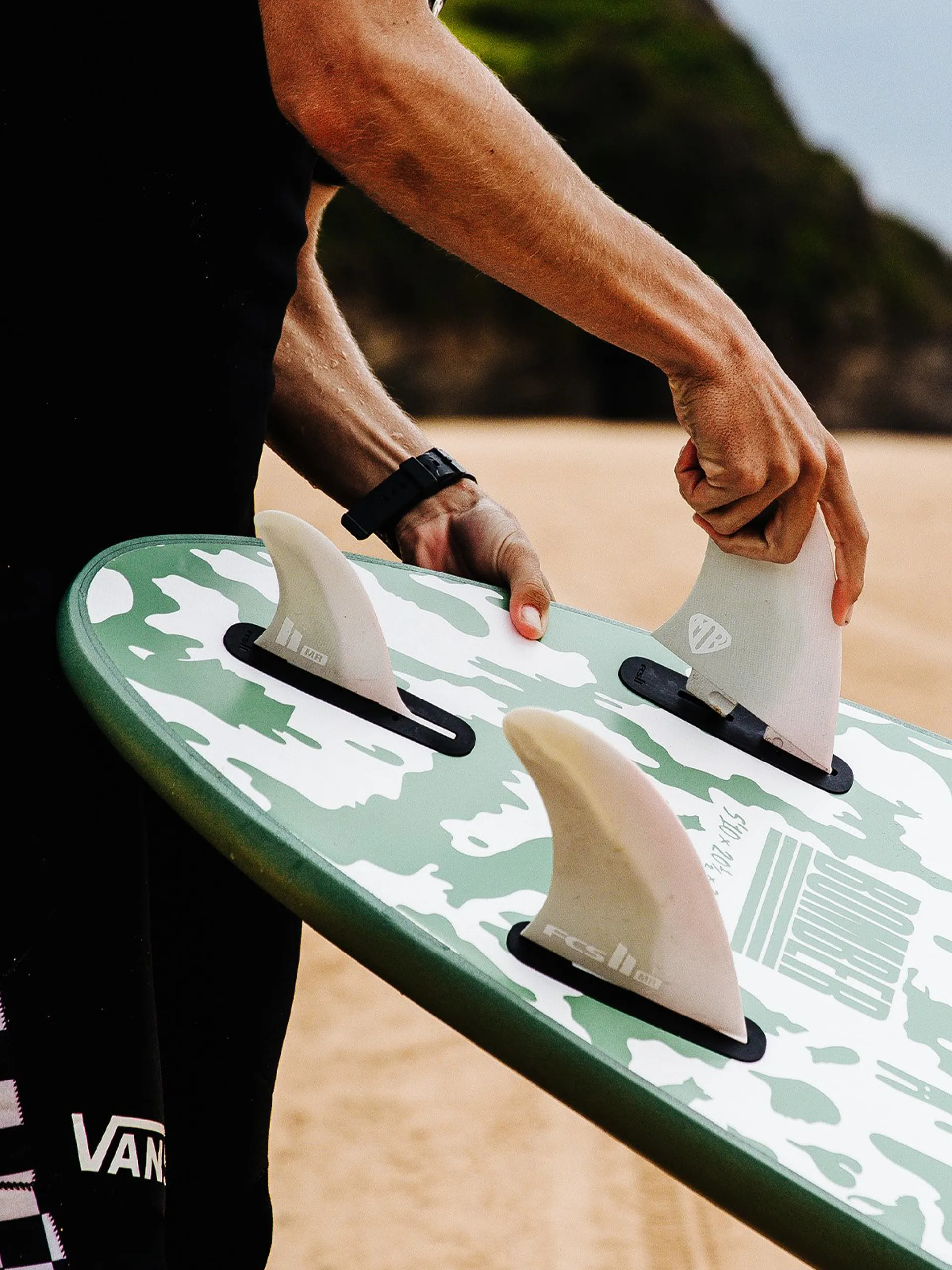 Softech Bomber FCS II 5 ft 10 Soft Surboard Smoke Green/White