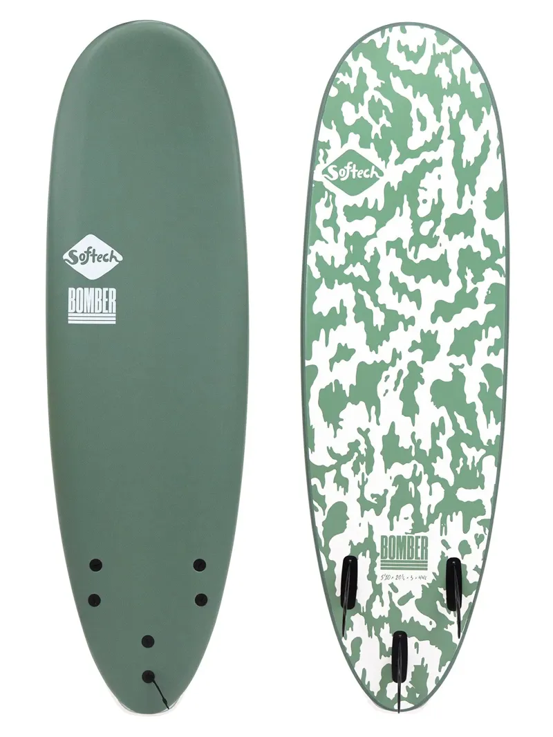 Softech Bomber FCS II 5 ft 10 Soft Surboard Smoke Green/White