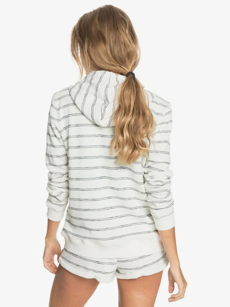 Roxy Perfect Wave Zip-Hoodie in Snow White Horizion White Stripes-1