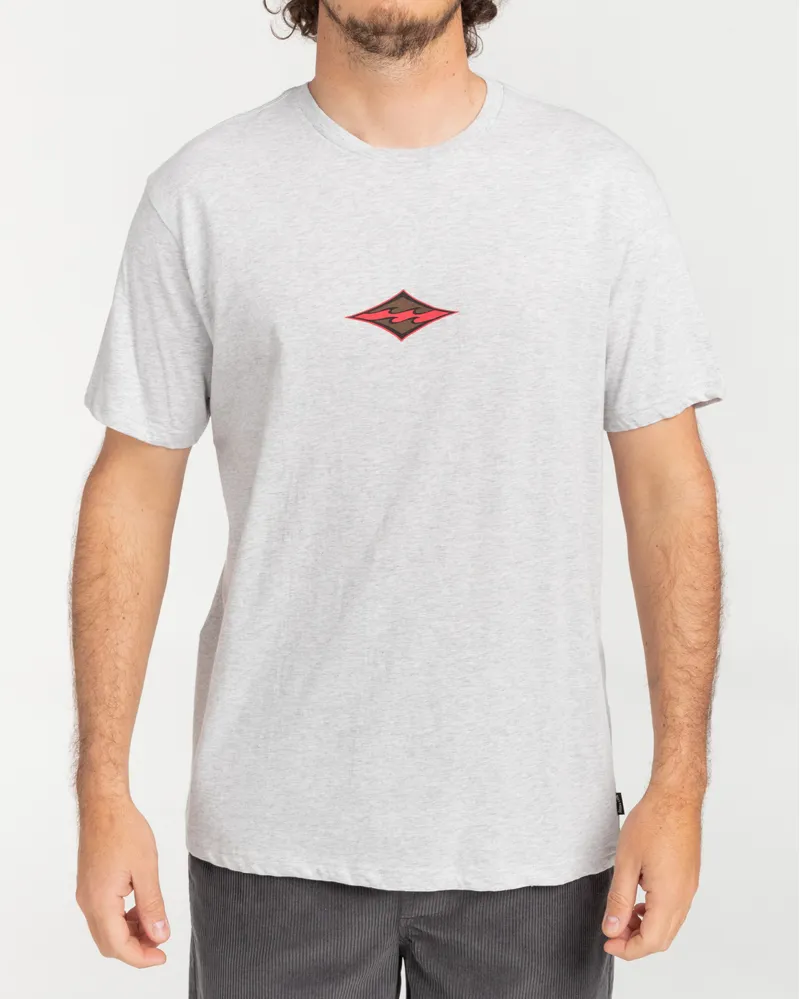 Billabong Diamond Wave Short Sleeve Tee in Grey Heather