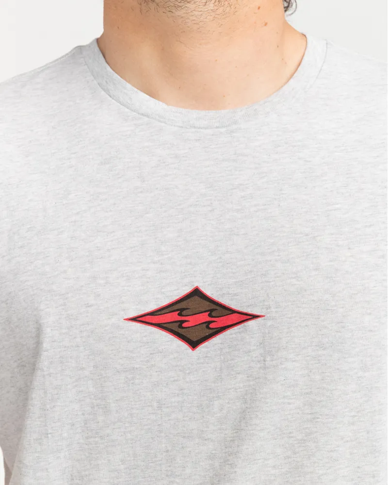 Billabong Diamond Wave Short Sleeve Tee in Grey Heather-1