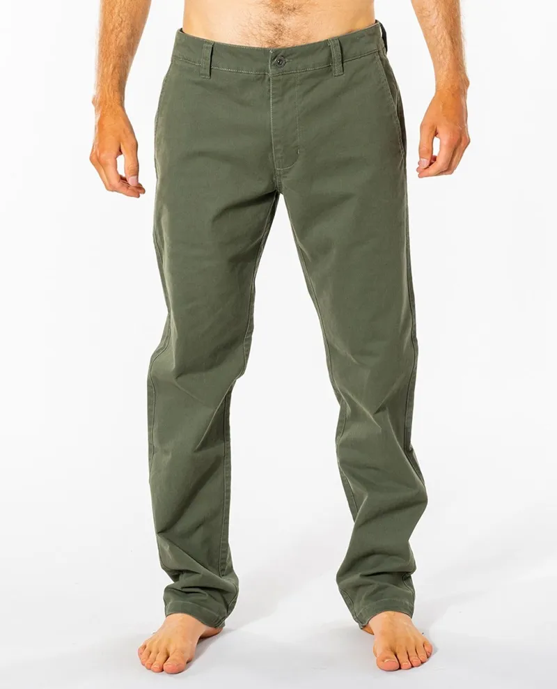 Rip Curl Epic Pant Dark Olive - Mens Green Chino Trousers