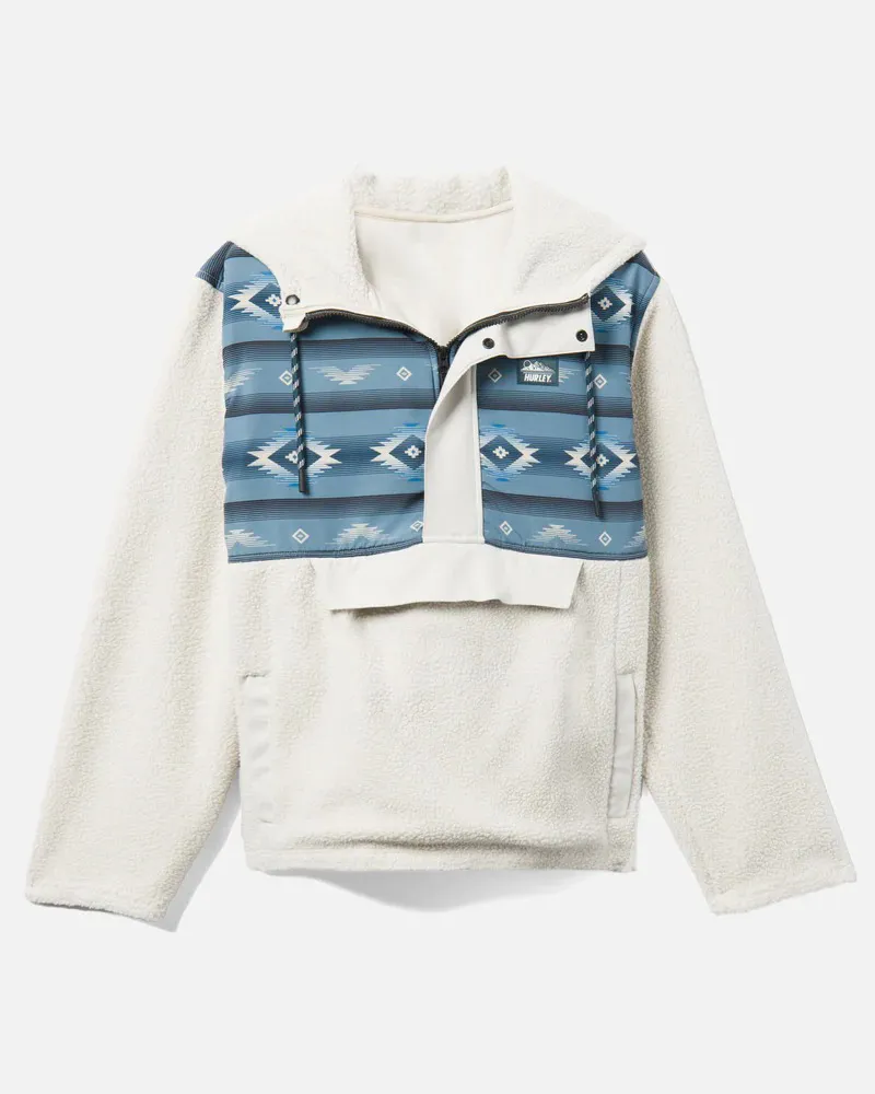 Hurley Evergreen Burrito Anorak Pullover Bone