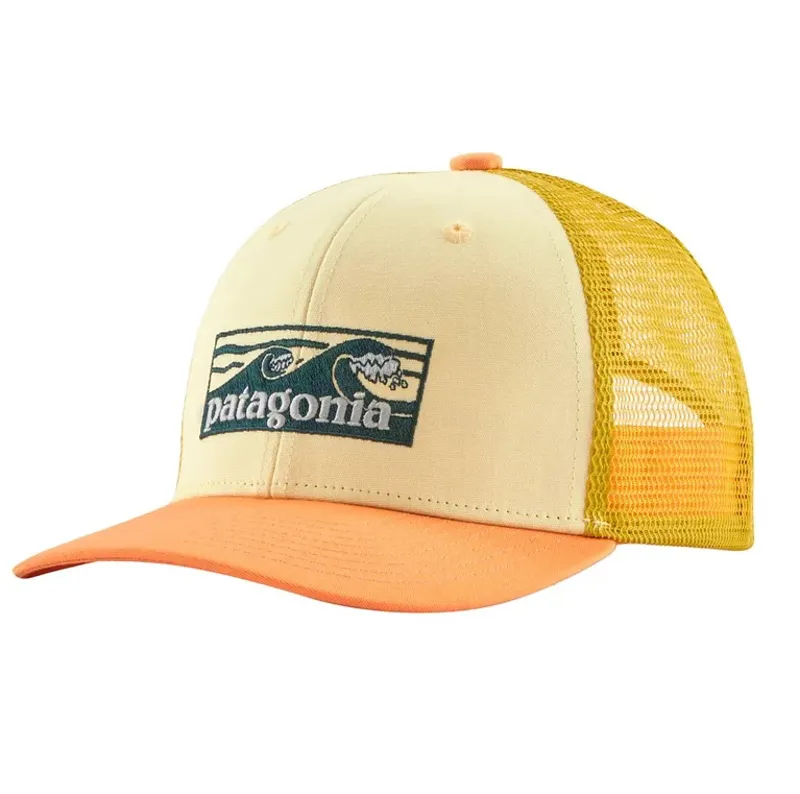Patagonia Kids Trucker Hat - Boardshort Logo Tones: Buttercup Yellow