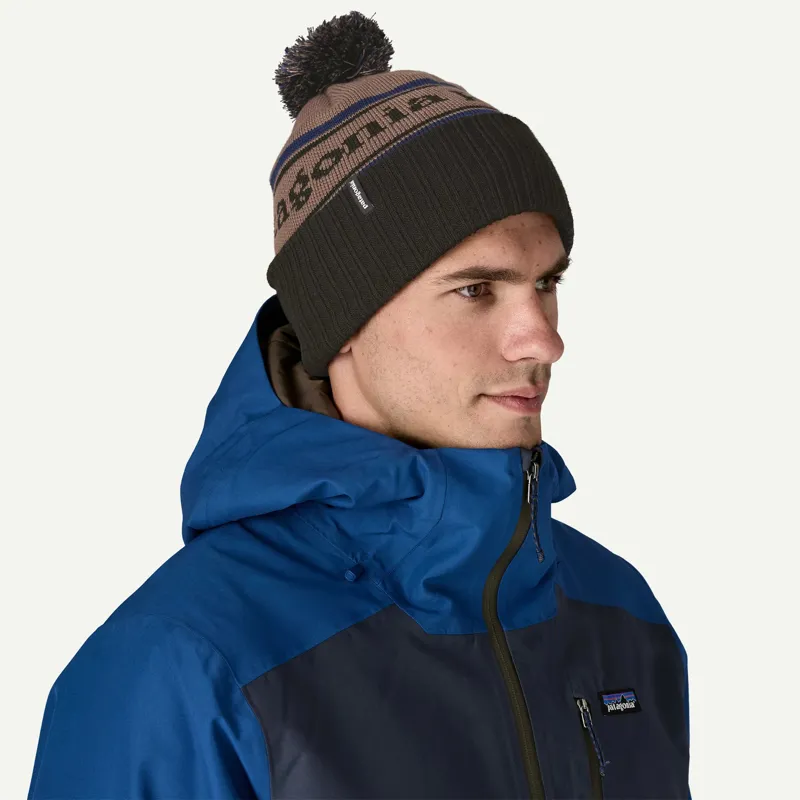 Patagonia Powder Town Beanie Park Stripe: Marlow Brown-1