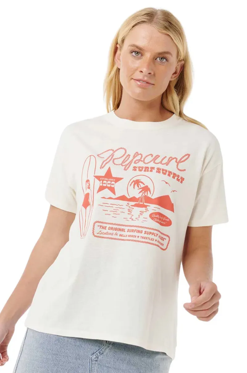 Rip Curl SURF SUPPLY RELAXED TEE Bone-1