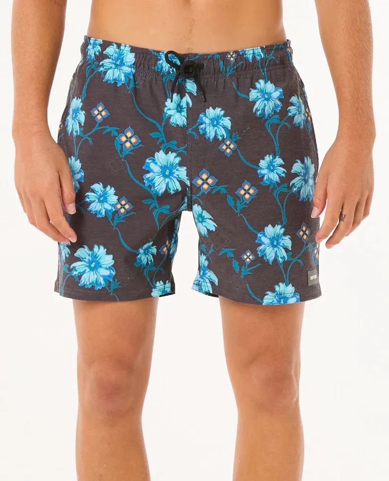 Surf Revival Floral Volley Black