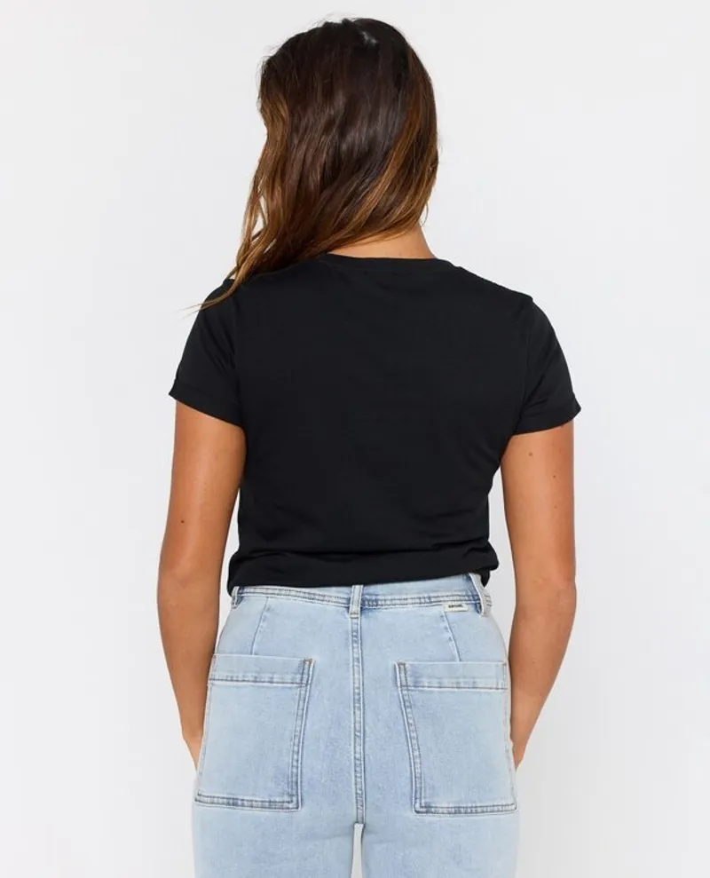 Rip Curl HEART V NECK TEE Black-1