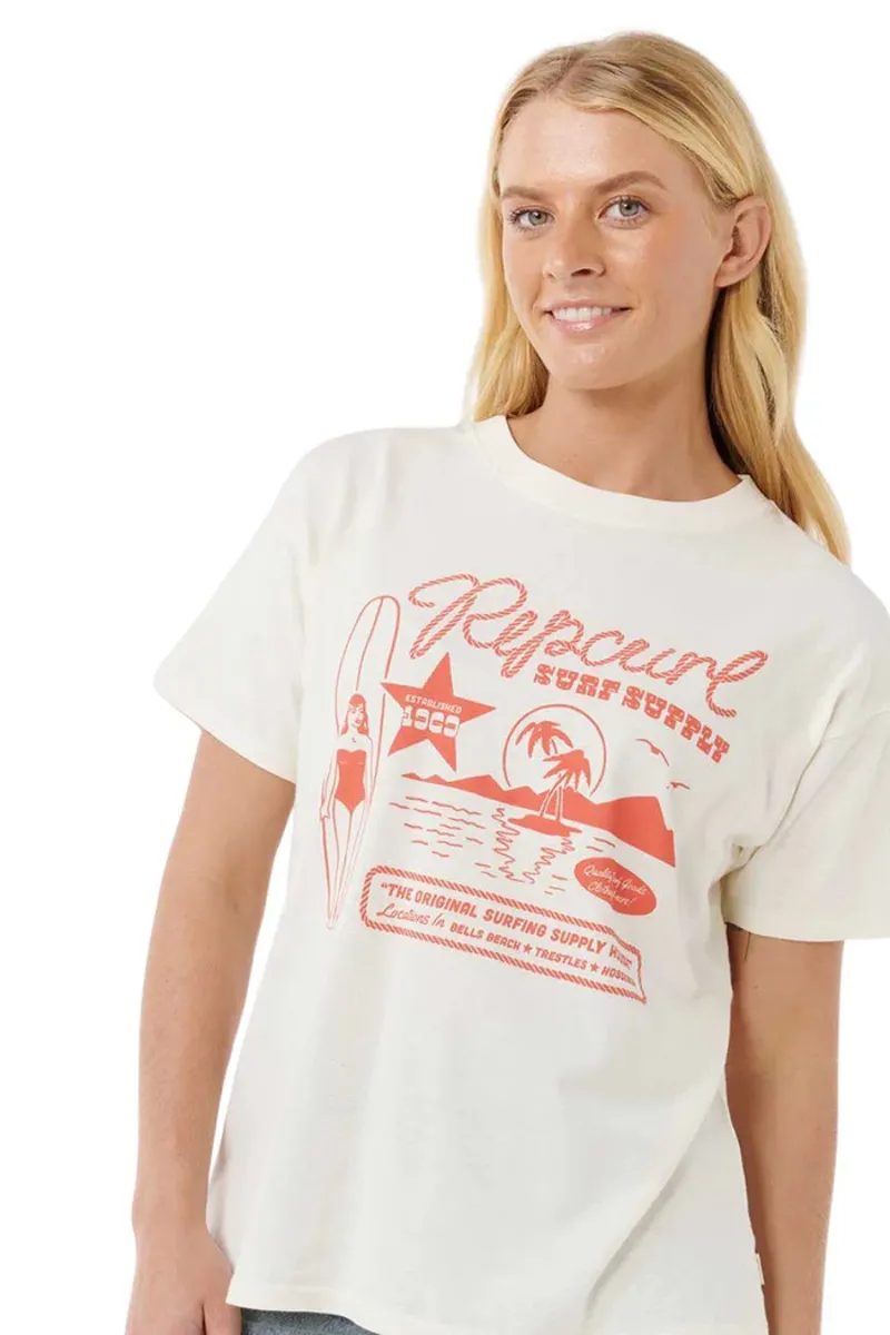 Rip Curl SURF SUPPLY RELAXED TEE Bone