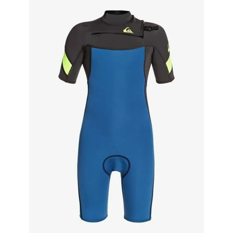 Quicksilver 2/2mm Syncro Boy Chest Zip Shortie Wetsuit SPFLT