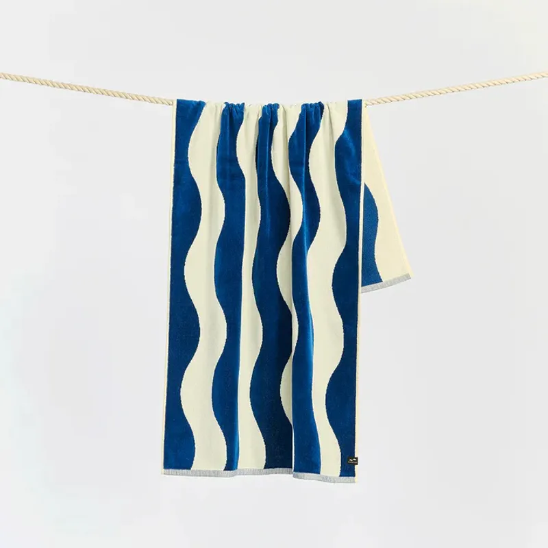 Slowtide Stripe Premium Woven Towel Deep Pool-1
