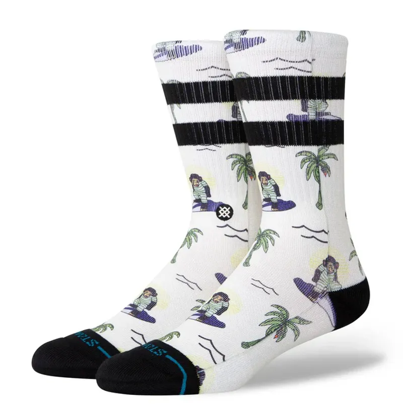 Stance Surfin Monkey Crew White