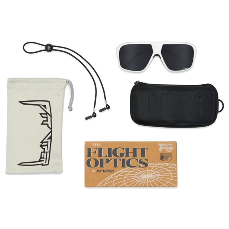 Pit Viper The Official Flight Optics White Sunglasses Black Polarized -3