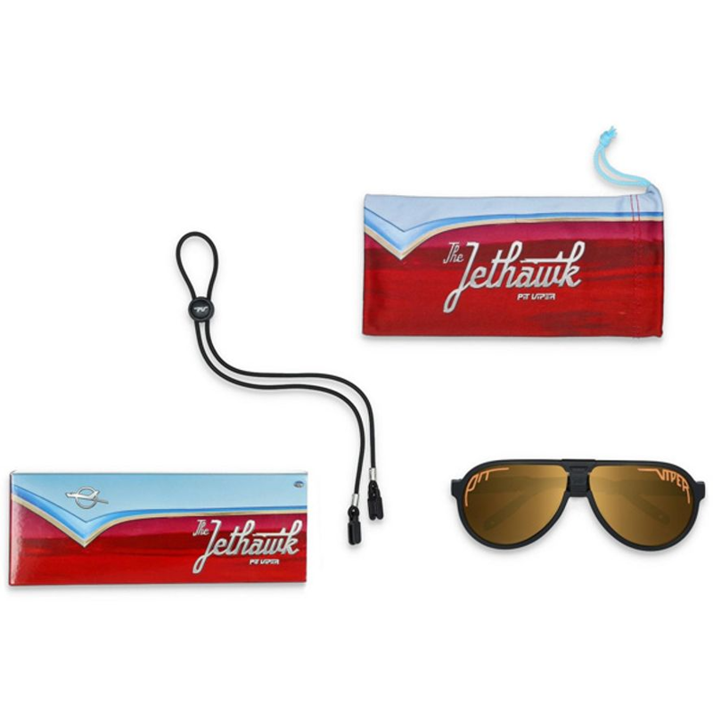Pit Viper The Eponymous Jethawk Black Sunglasses Gold Polarized-3