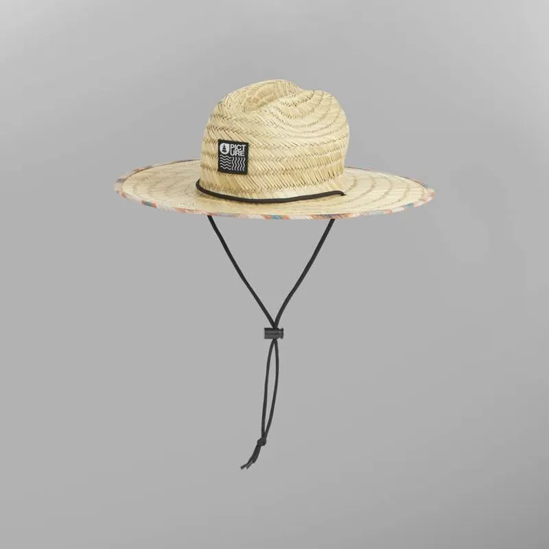 Picture Organic Clothing Lopra Hat Tiki Print - Unisex Brown Straw Hat