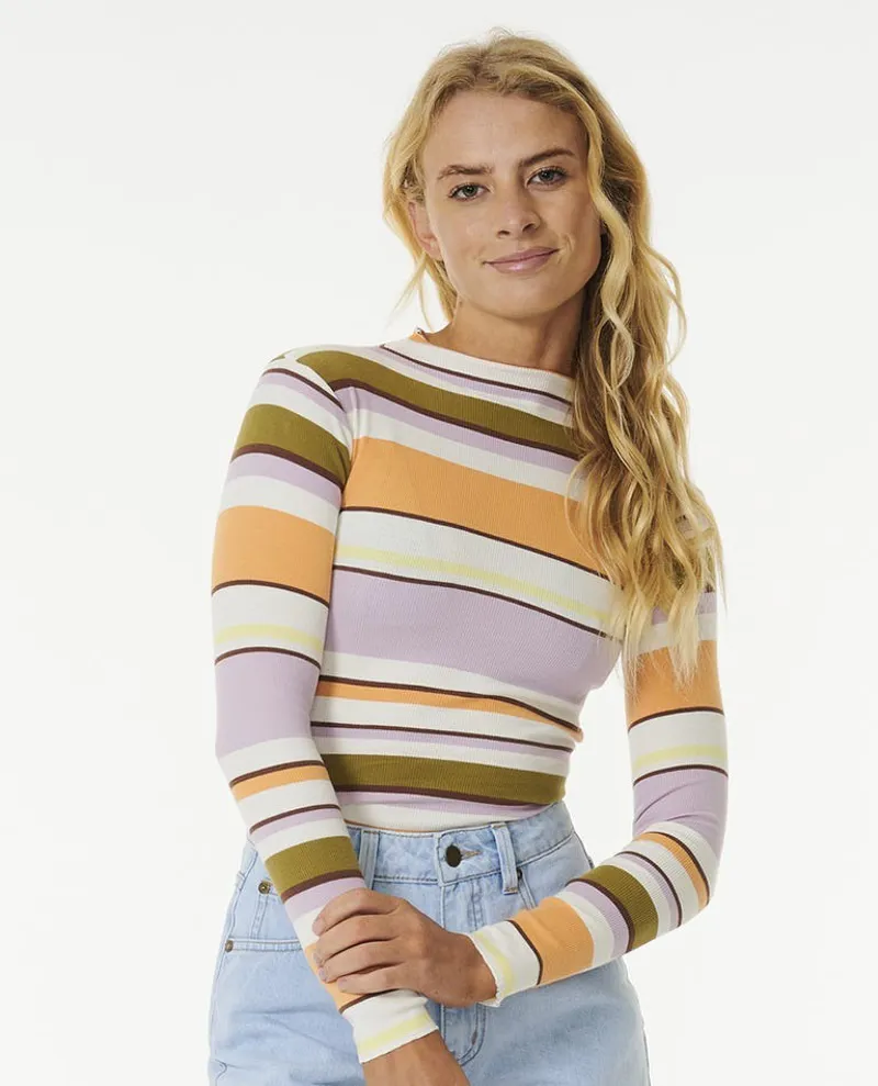 Rip Curl Sunrise Session Rib L/S Tee Multicolour
