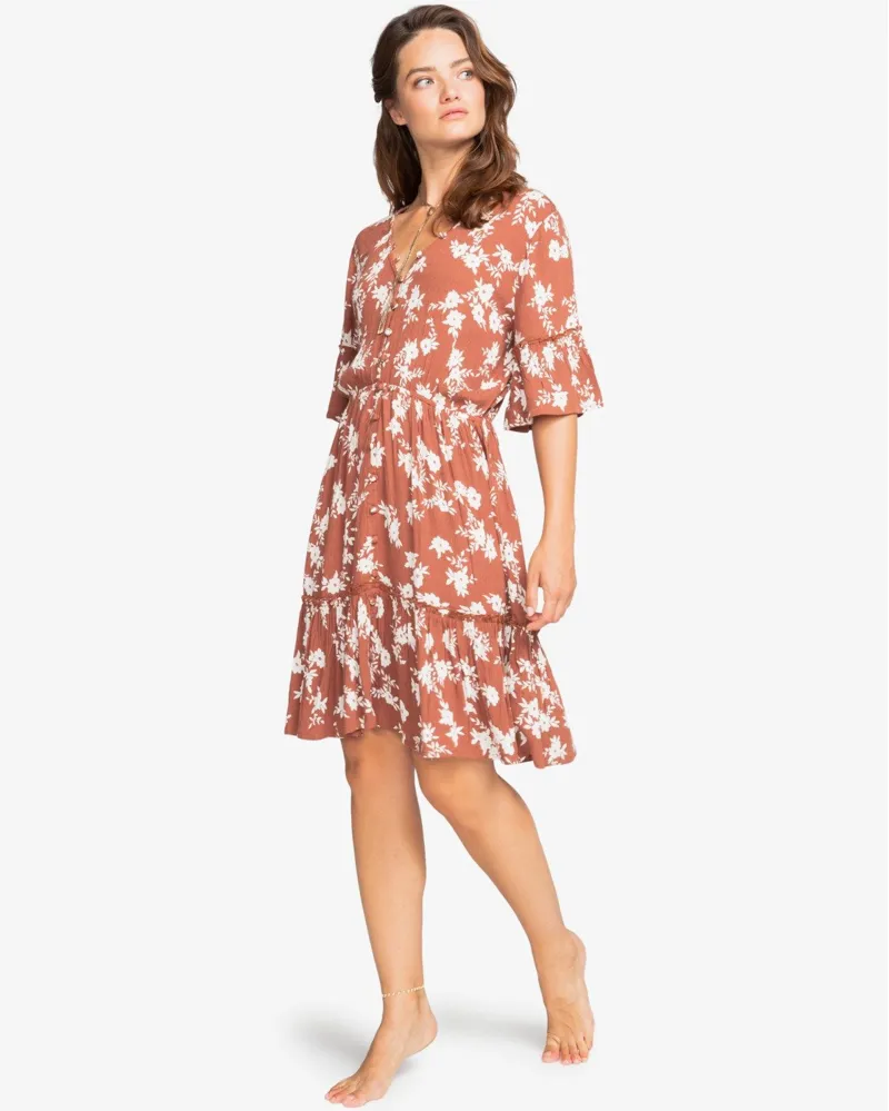 Billabong Love Game Plunge Neck Dress Chocolate